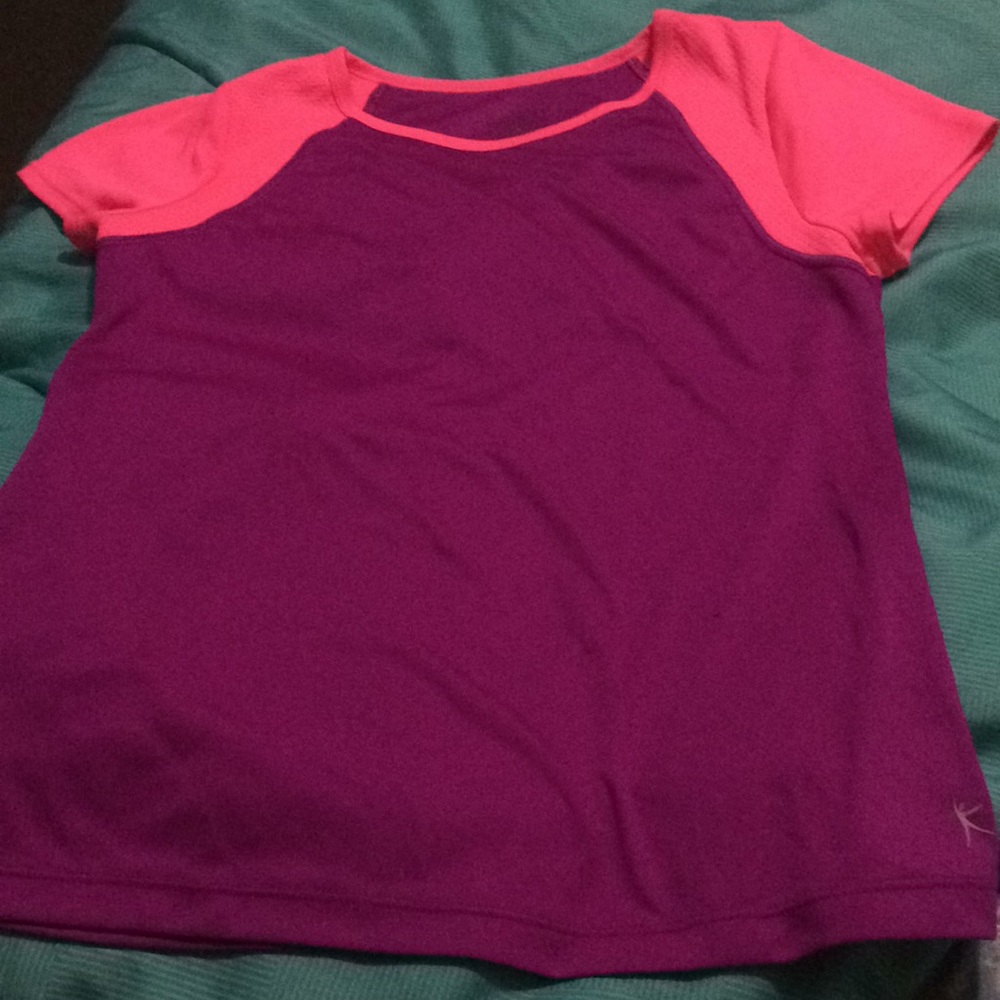 Purple and pink kids active top